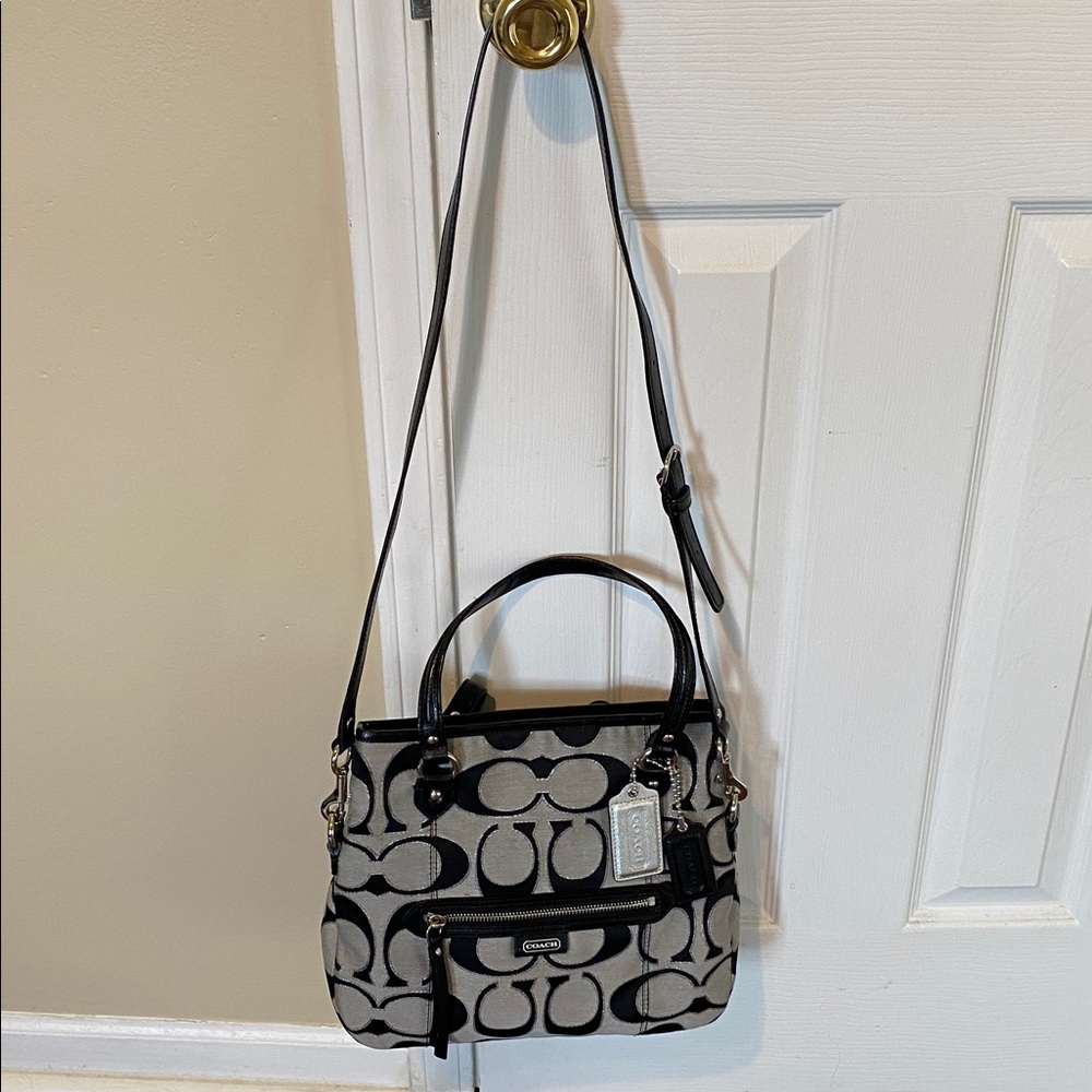 Coach Vintage Black and Gray Signature Tote Bag EXCELLENT CONDITION - Picture 7 of 9
